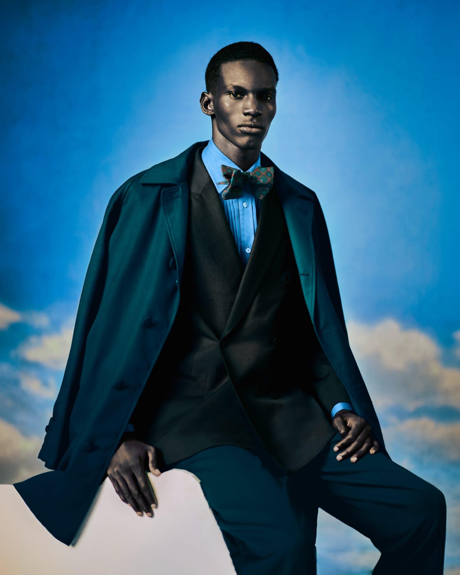 Men's Cotton Chambray Bib-Front Dress Shirt Product Image