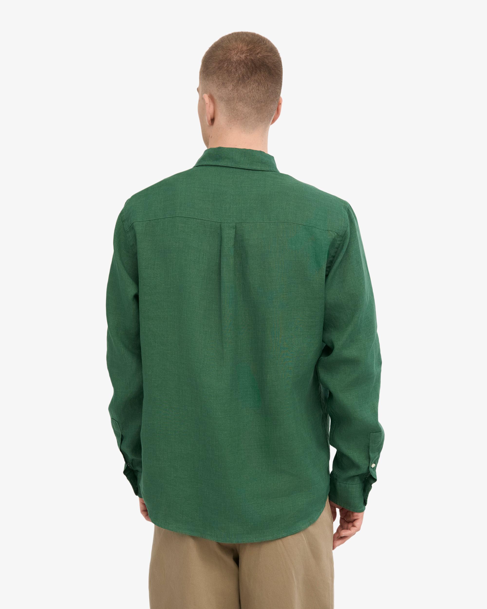 Linen Shirt - Emerald Green Product Image