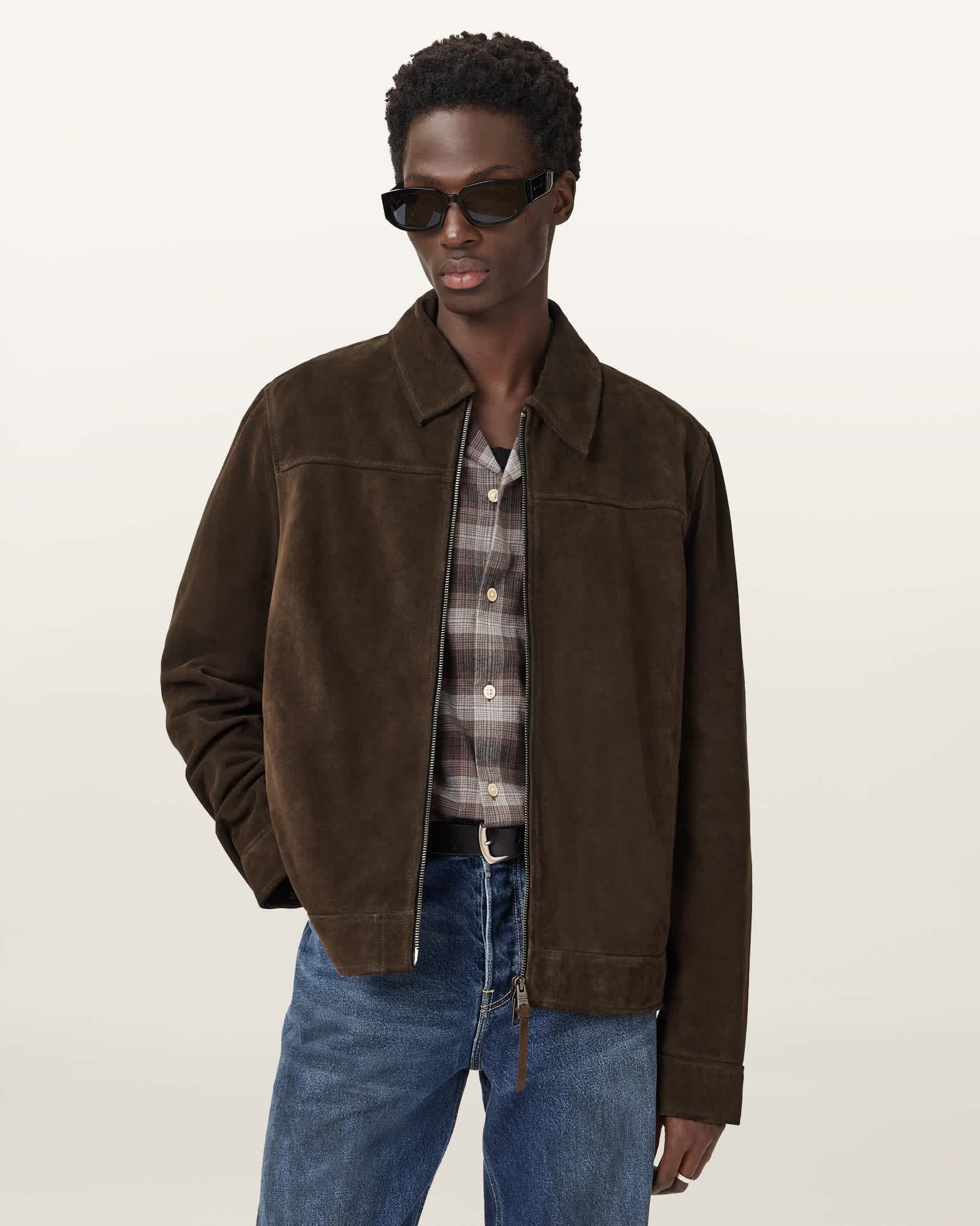 Rhone Suede Jacket COCOA BROWN | ALLSAINTS US Product Image