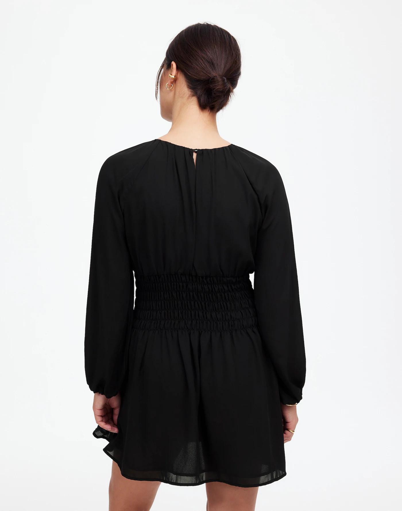 Bubble-Sleeve Smocked Mini Dress Product Image