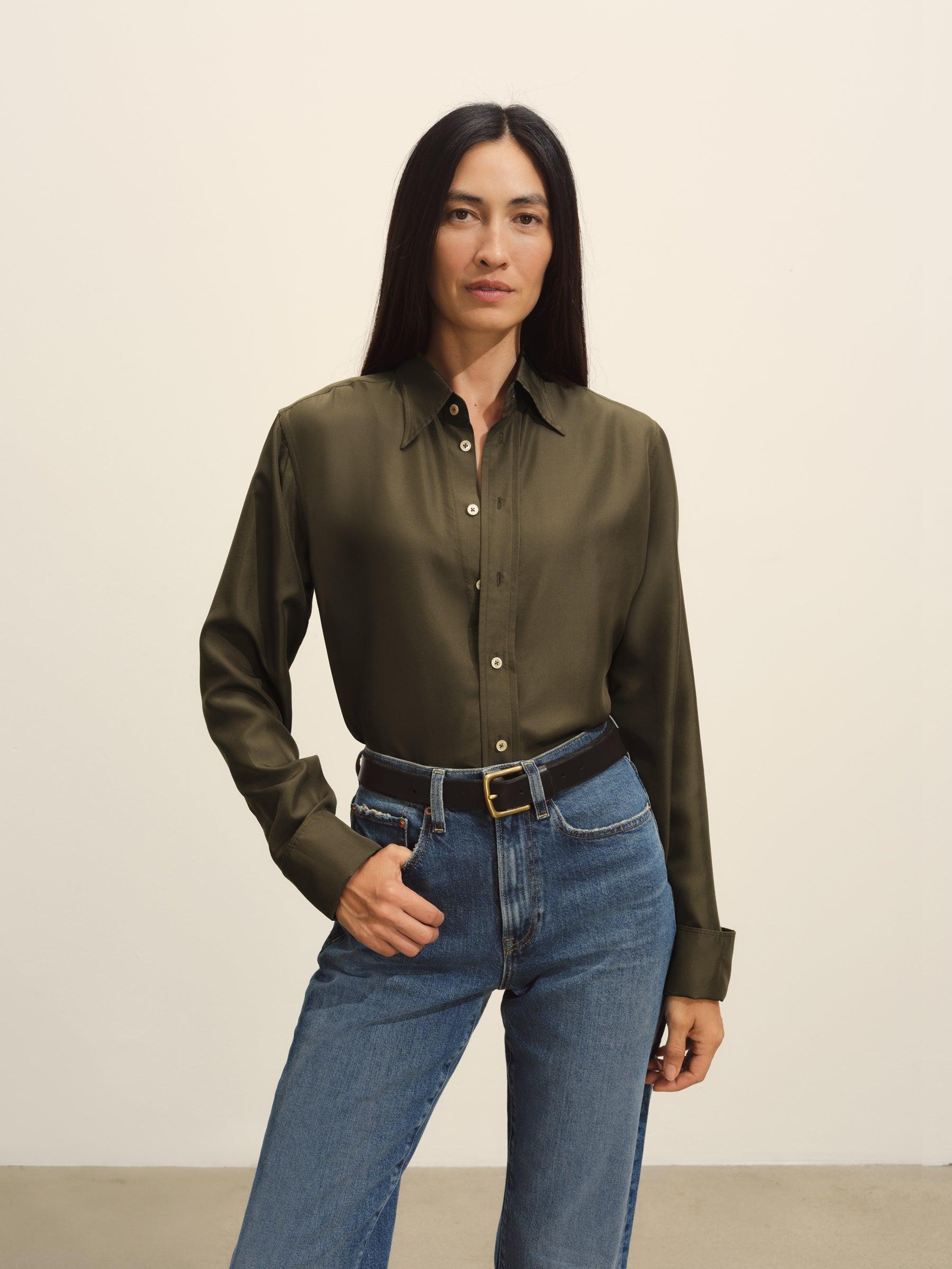 Field Olive Pacific Silk Shirt Product Image