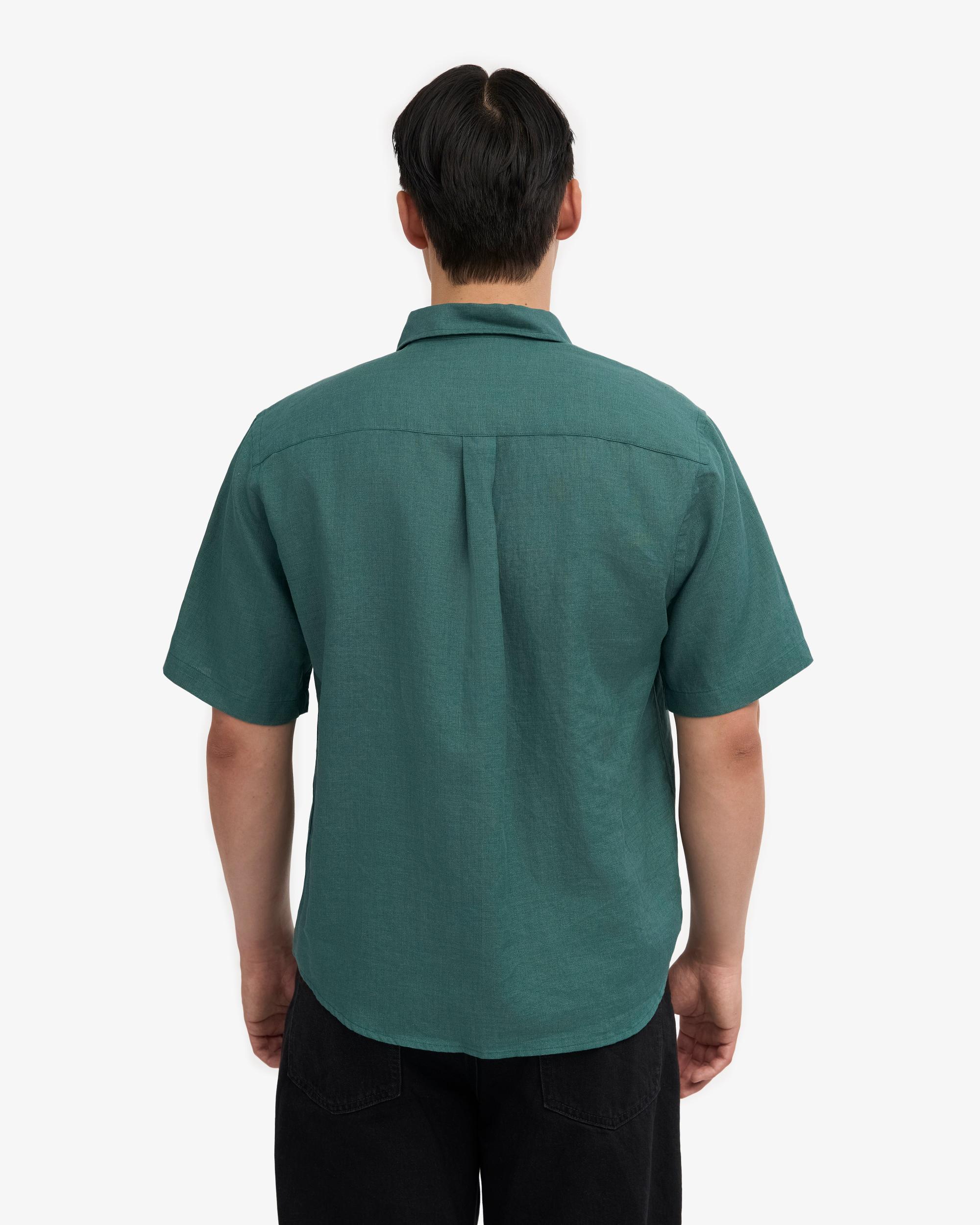 Linen SS Shirt - Ocean Green Product Image