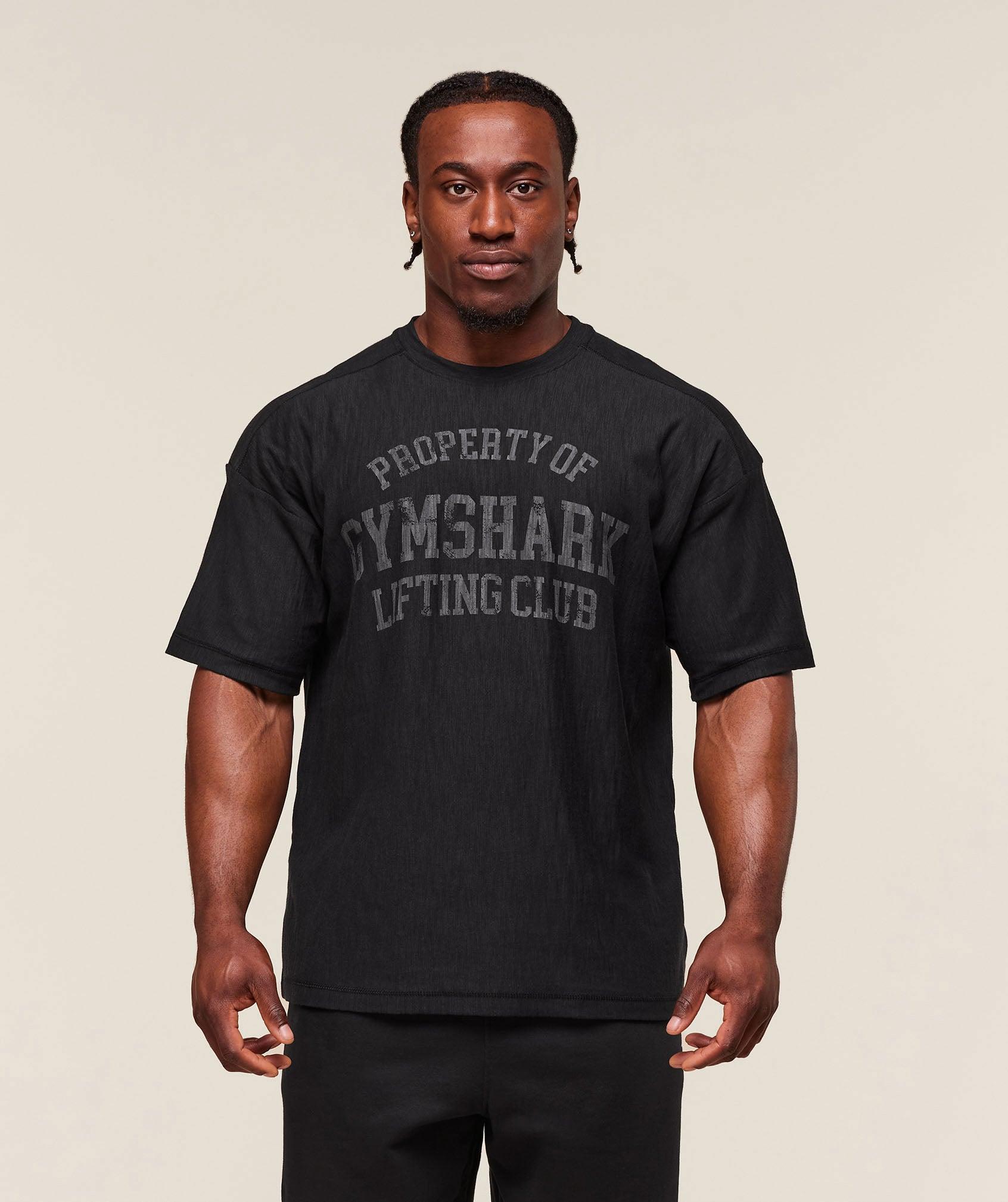 Gymshark Lightweight Slub Textured T-Shirt - Black Male Product Image