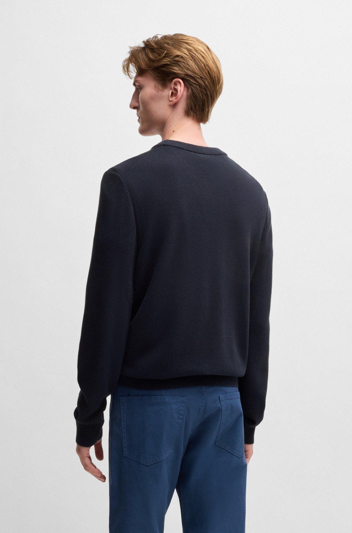 Micro-structured sweater in cotton Product Image