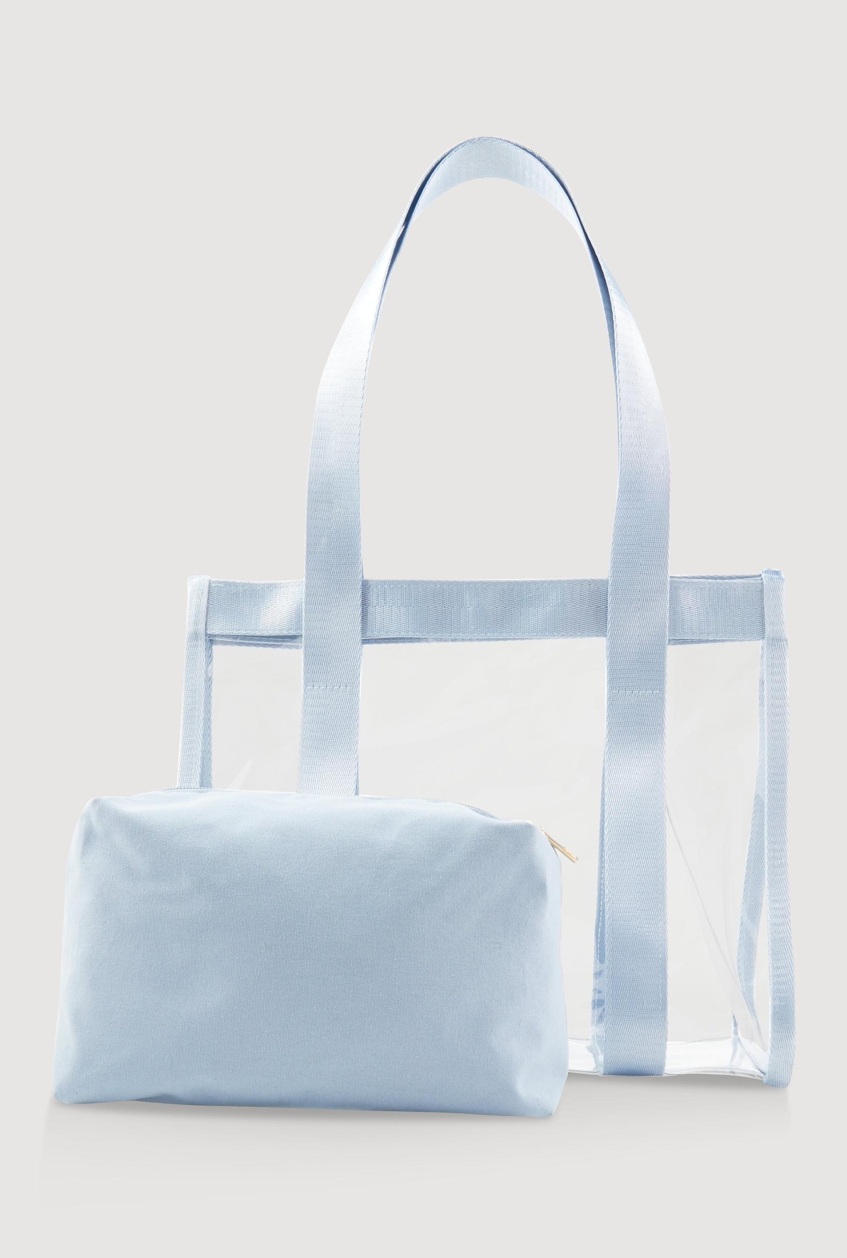 Contrast Trim Clear Tote Bag with Pouch Unisex Product Image