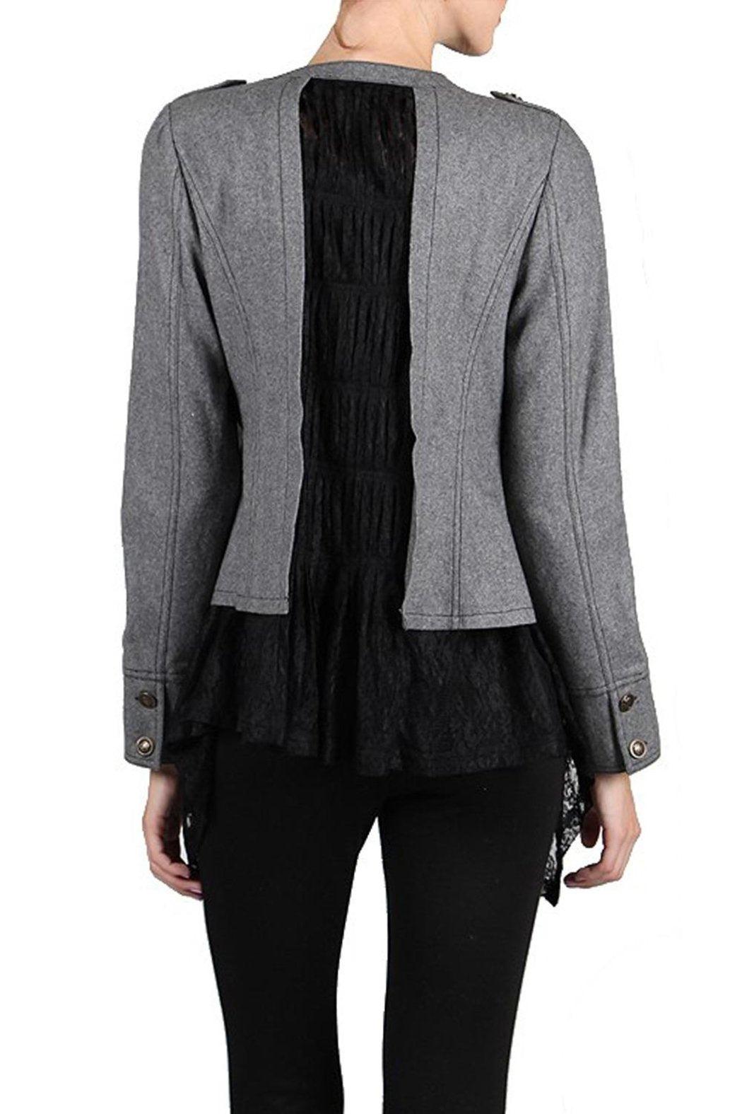 Gray Black Lace Jacket Product Image