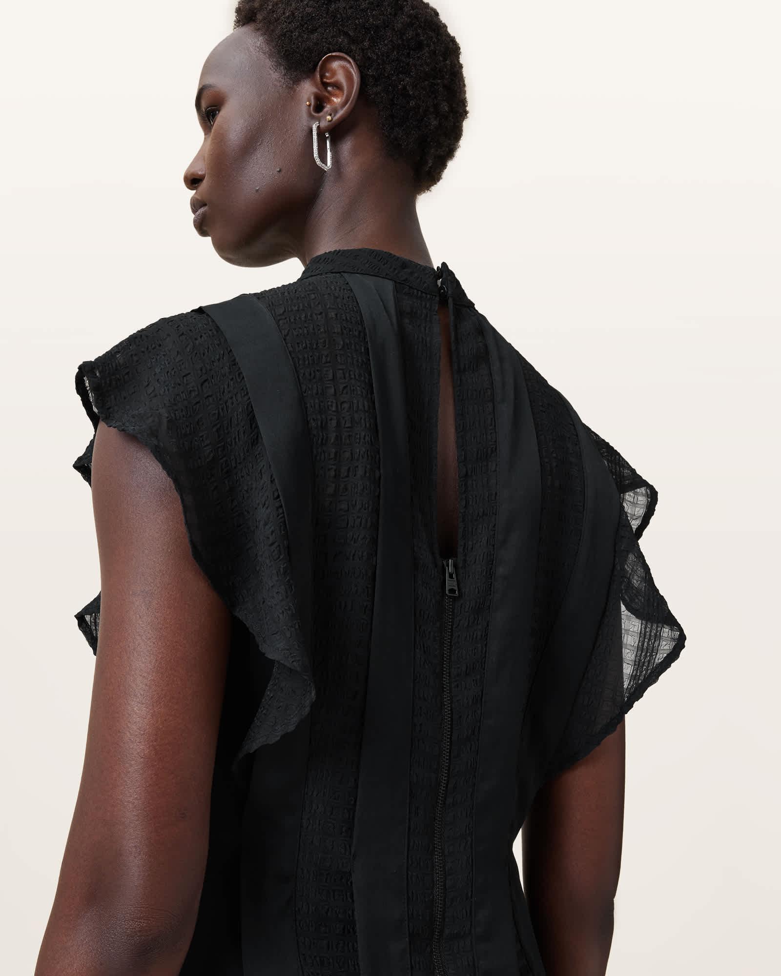 Fleur Textured Asymmetric Hem Dress Product Image