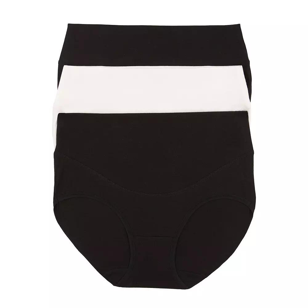 Women's Jezebel 3-Pack Pima Cotton Control Briefs Set 900820P3, Size: Medium, Black White Product Image