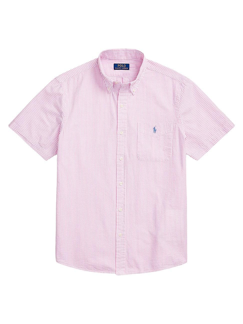 Mens Prepster Seersucker Untucked-Length Shirt Product Image