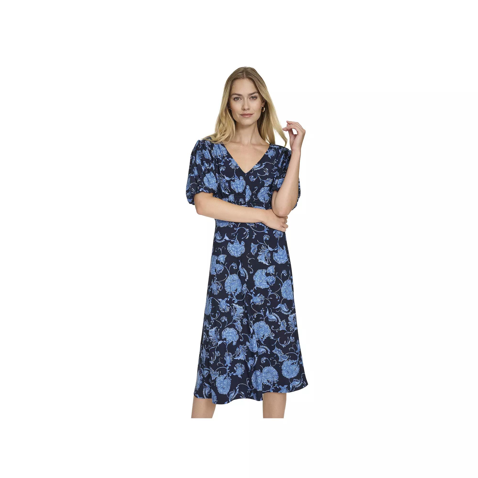 Women's Harper Rose Puff Sleeve V-Neck Dress,  Product Image