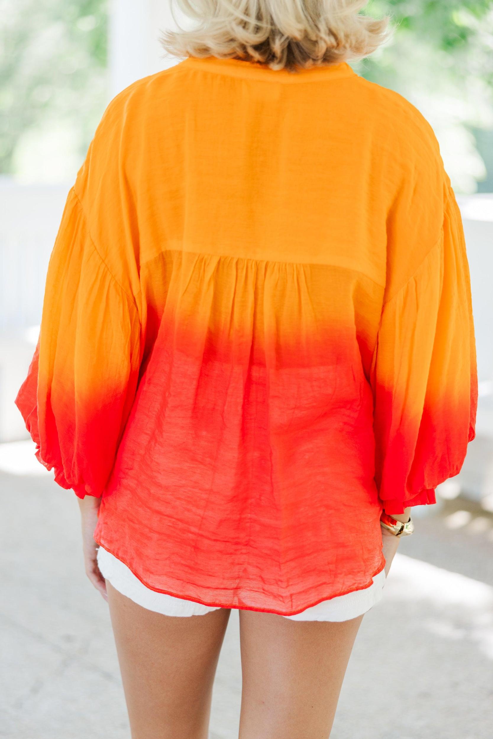 Fate: All Along Orange Ombre Blouse Female Product Image