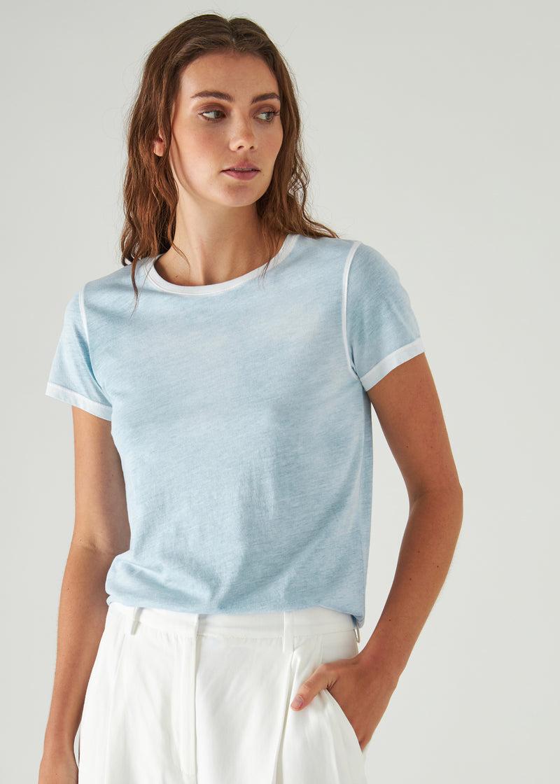 Patrick Assaraf Women's REVERSE SPRAY LIGHTWEIGHT PIMA COTTON T-SHIRT Product Image