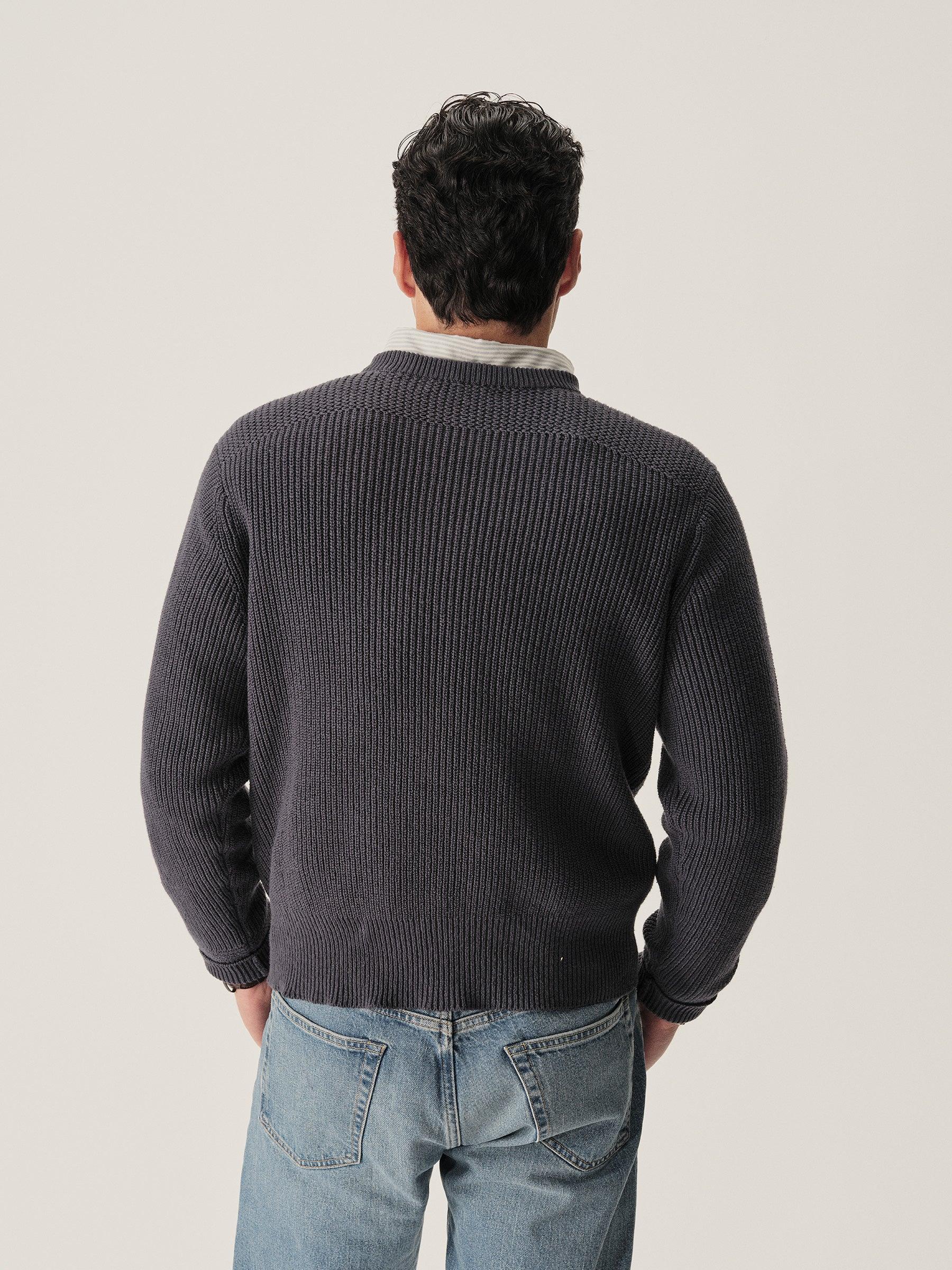 Faded Indigo Seafarer Cotton Rib Crew Product Image
