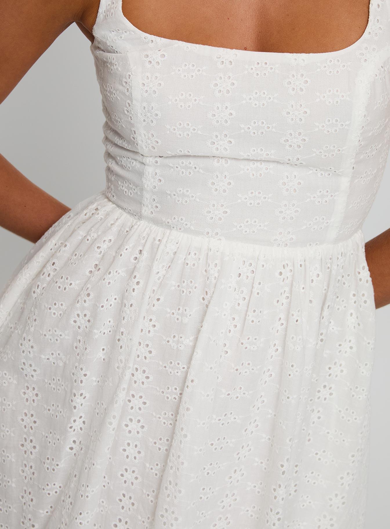 Cartmel Embroidered Mini Dress White Product Image