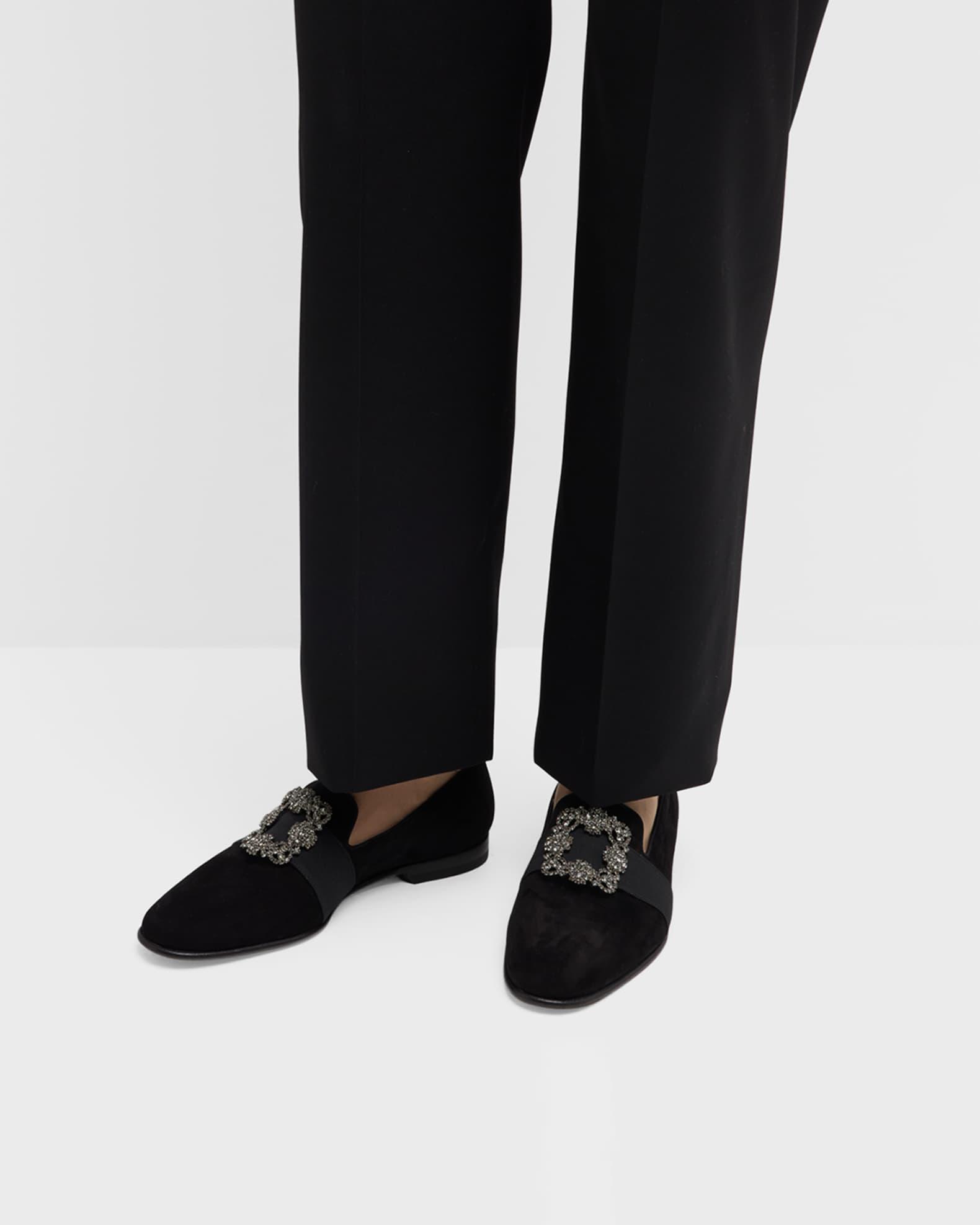 Men's Carlton Suede Crystal Buckle Loafers Product Image