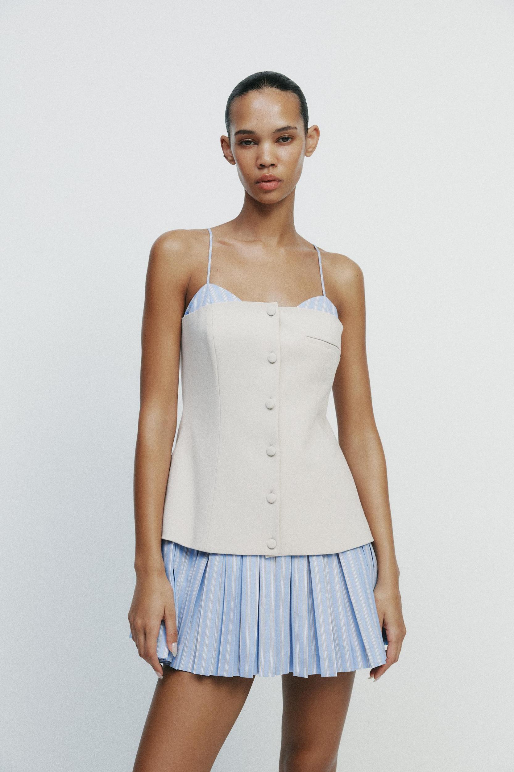 COMBINATION SHORT POPLIN DRESS Product Image