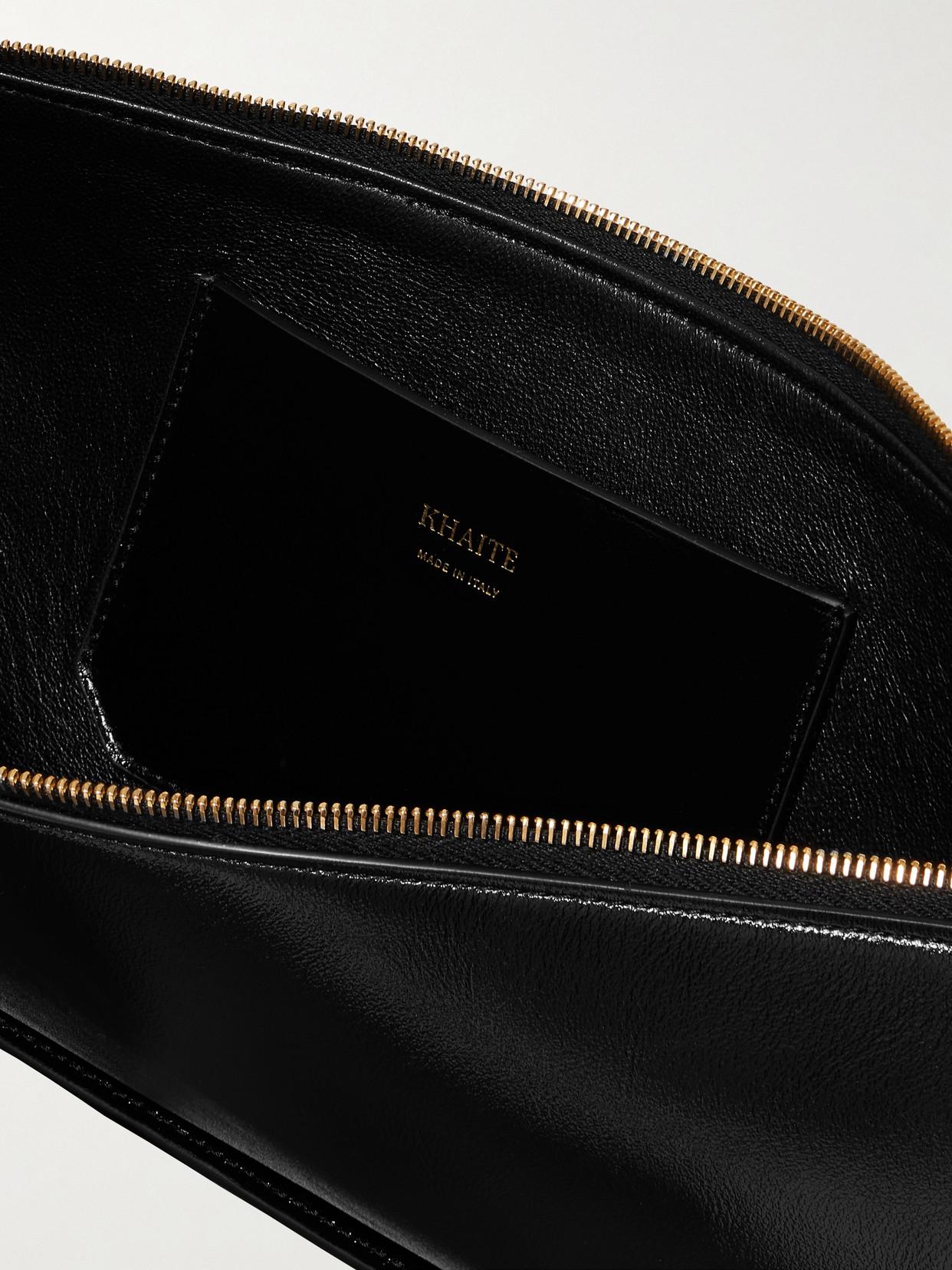 KHAITE Lori Crackle Patent Leather Shoulder Bag In Black Product Image