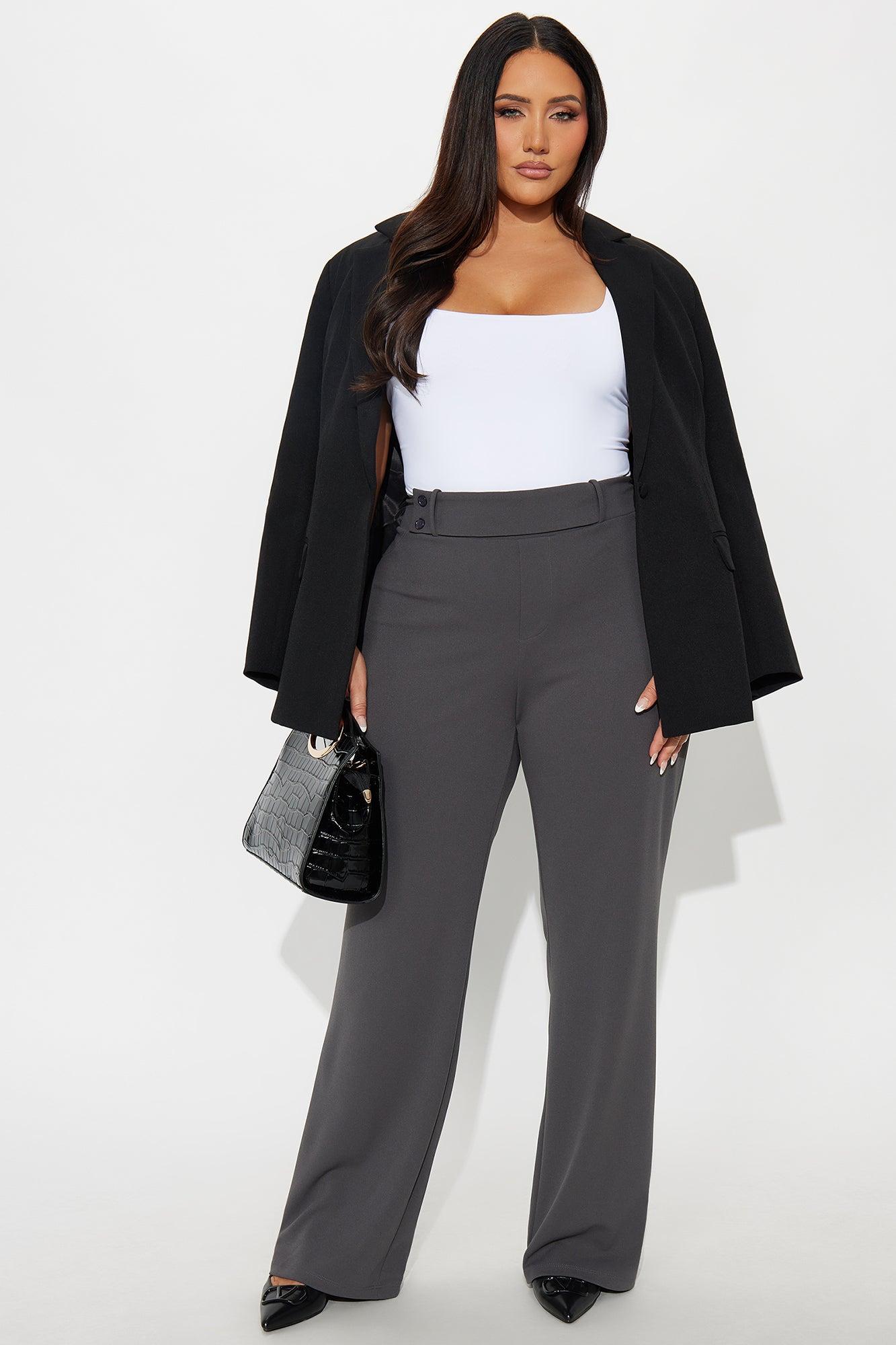 Office Tea Straight Leg Trouser Pant - Charcoal Female Product Image