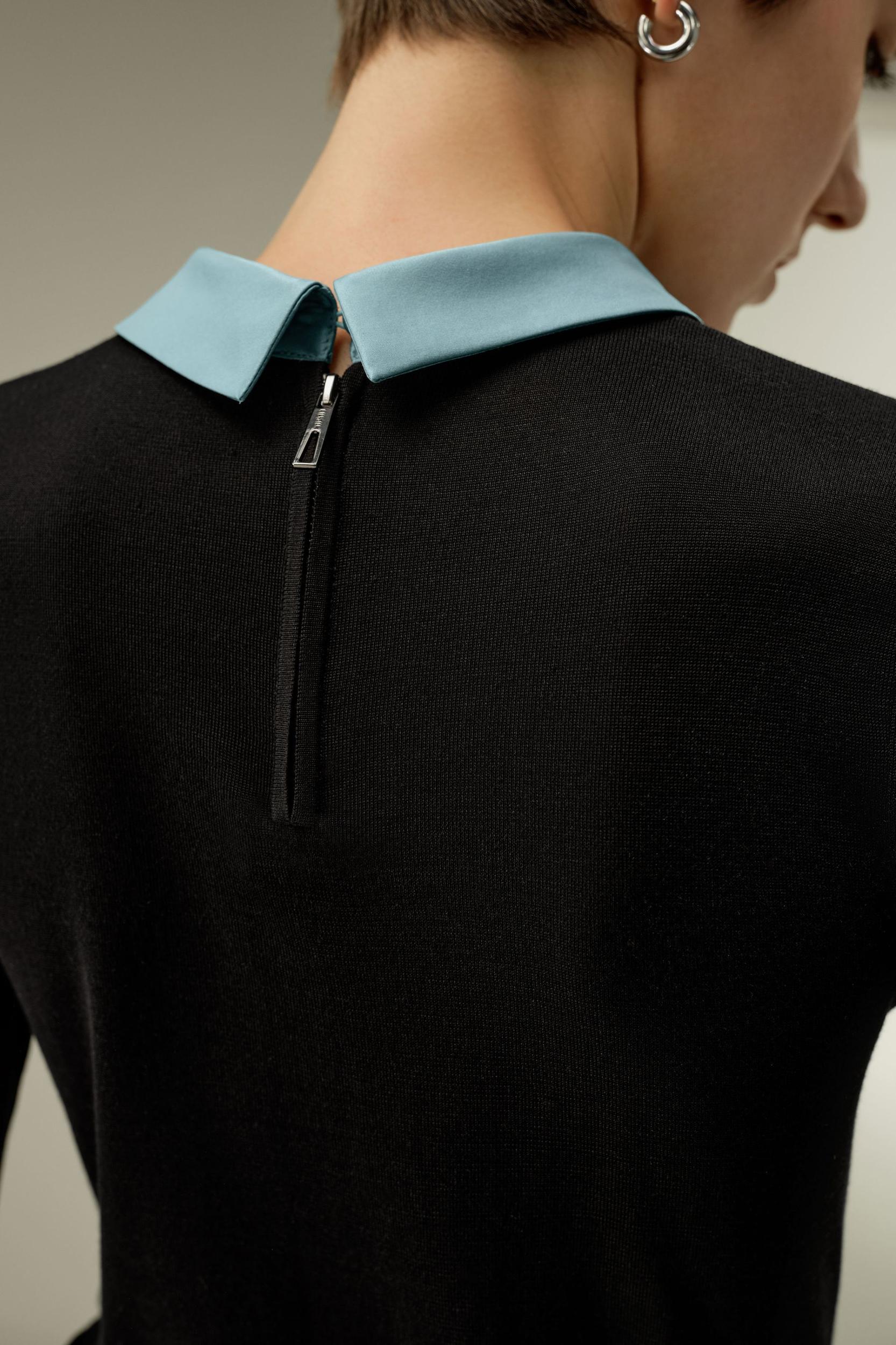 LSxES Elitist Silk Knitted Top with Collar Product Image