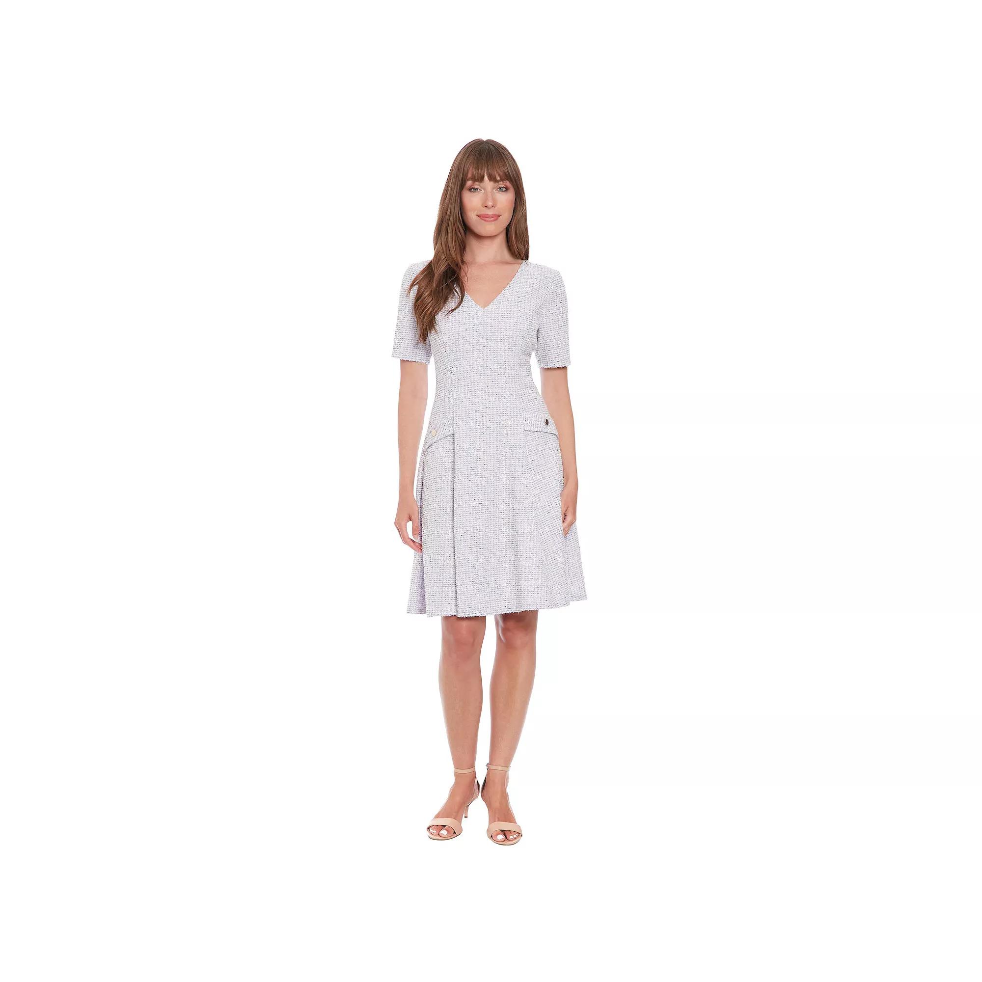 Women's London Times Flap Pocket Fit and Flare Dress,  Product Image