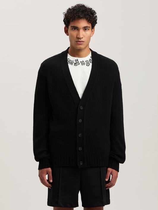 Curved Logo knit cardigan Product Image