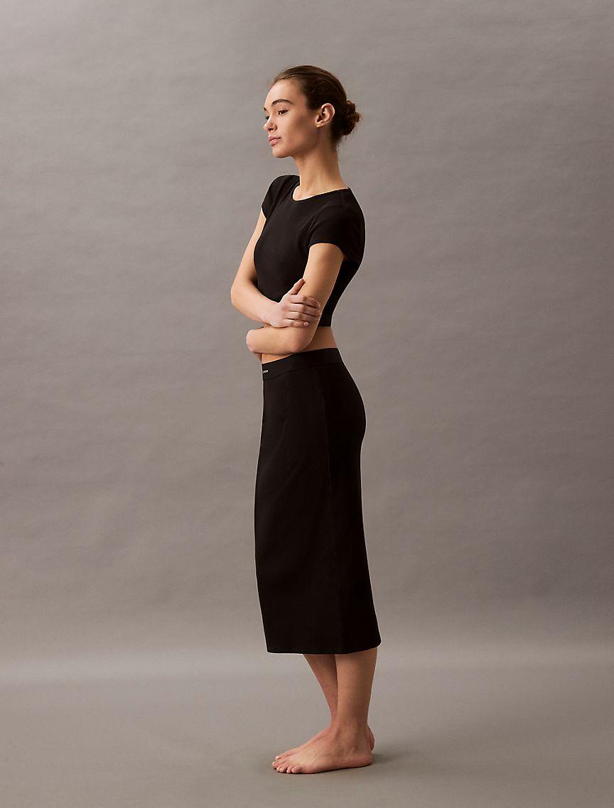 Cotton Stretch Rib Skirt Product Image