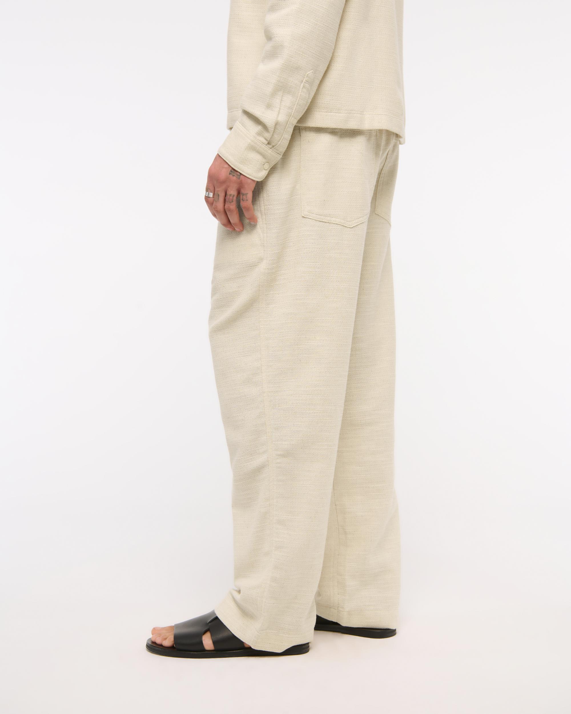 Baggy Cotton Texture Pull-On Pant Product Image
