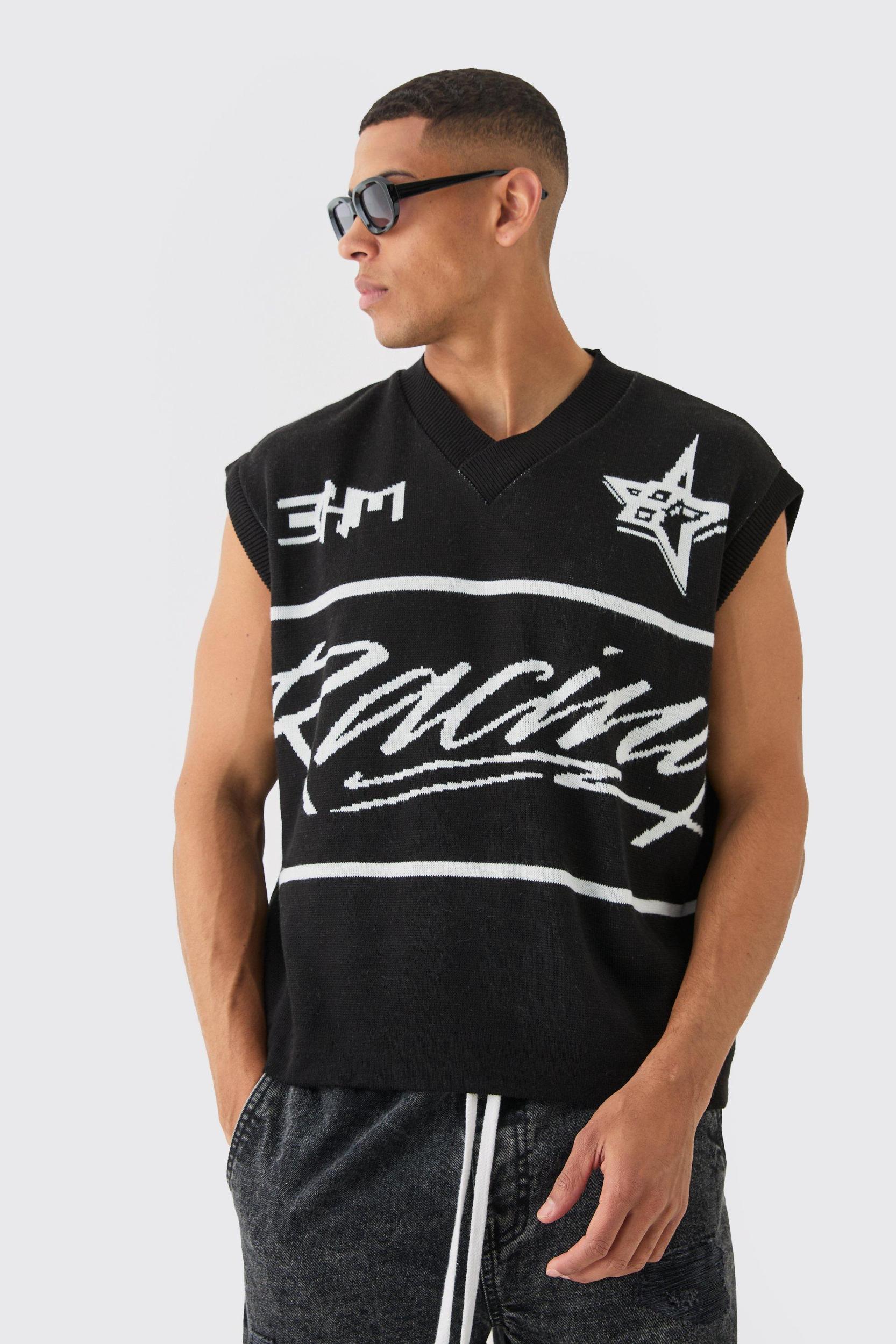 Boxy Oversized Moto V Neck Undershirt | boohooMAN USA Product Image