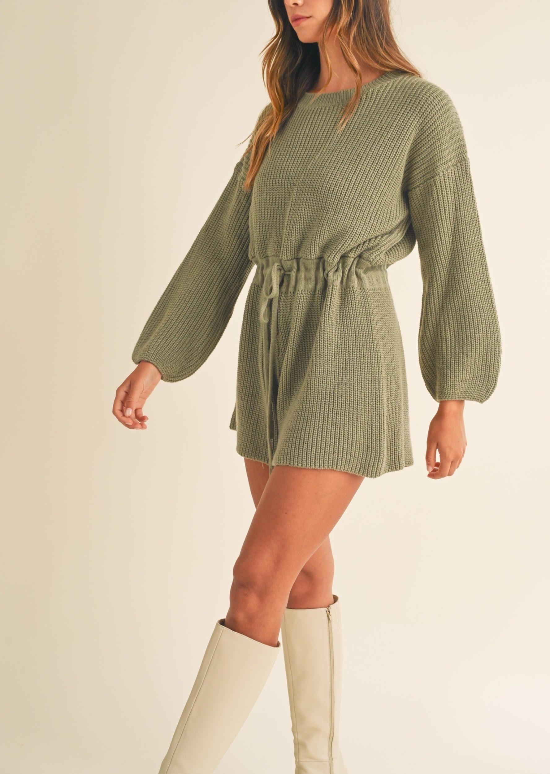 Long Sleeves Sweater Romper Product Image