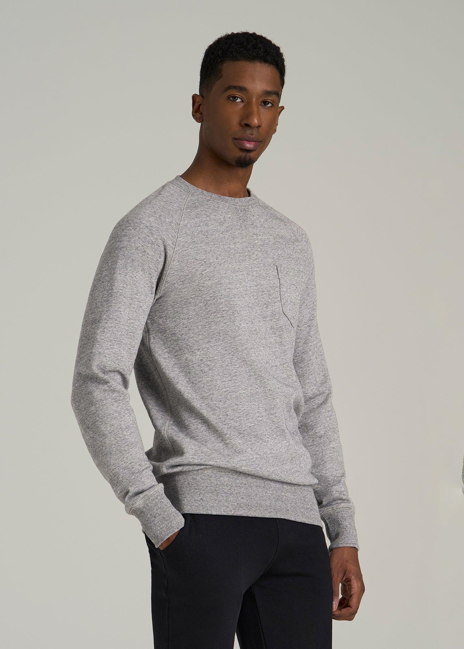 Wearever 2.0 French Terry Crewneck Sweatshirt for Tall Men in Heathered Grey Male Product Image