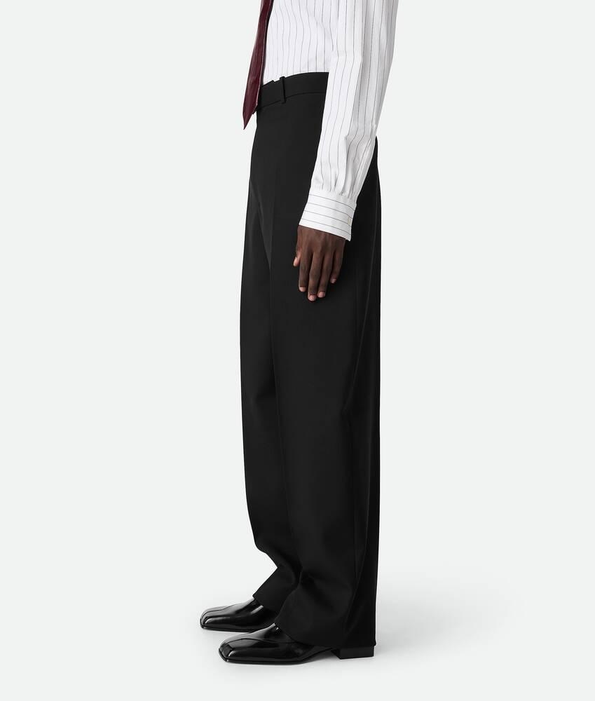 Men's Sartorial Wool Straight Trousers in Black Product Image
