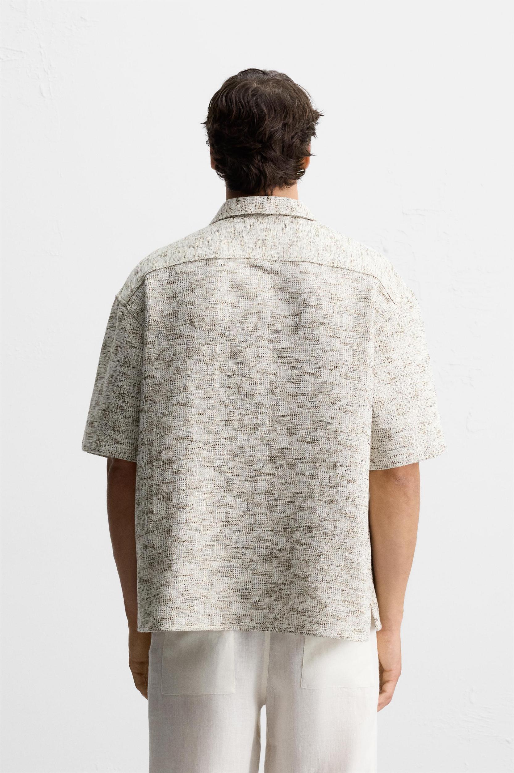 CONTRAST TEXTURE OVERSHIRT Product Image