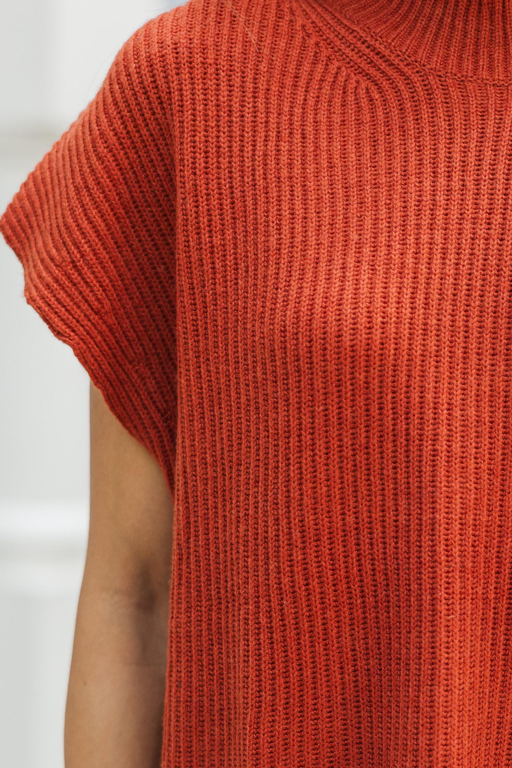 The Slouchy Rust Orange Short Sleeve Sweater Female Product Image