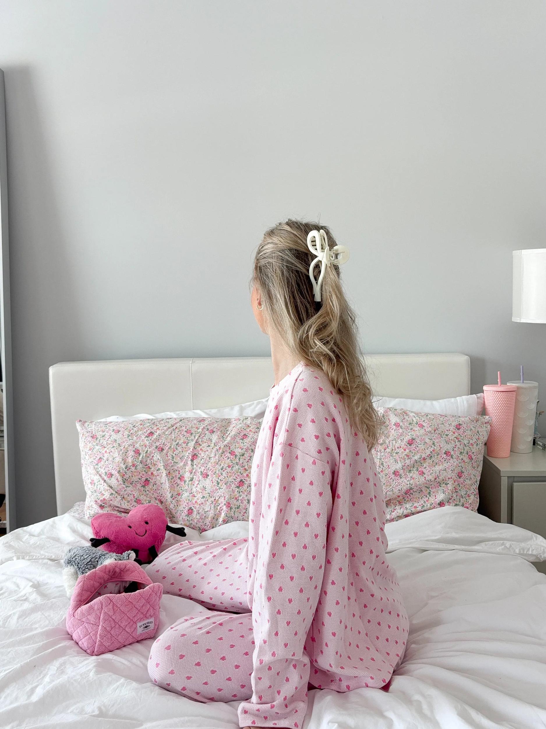 Heart Long Sleeve Pajama Top Product Image