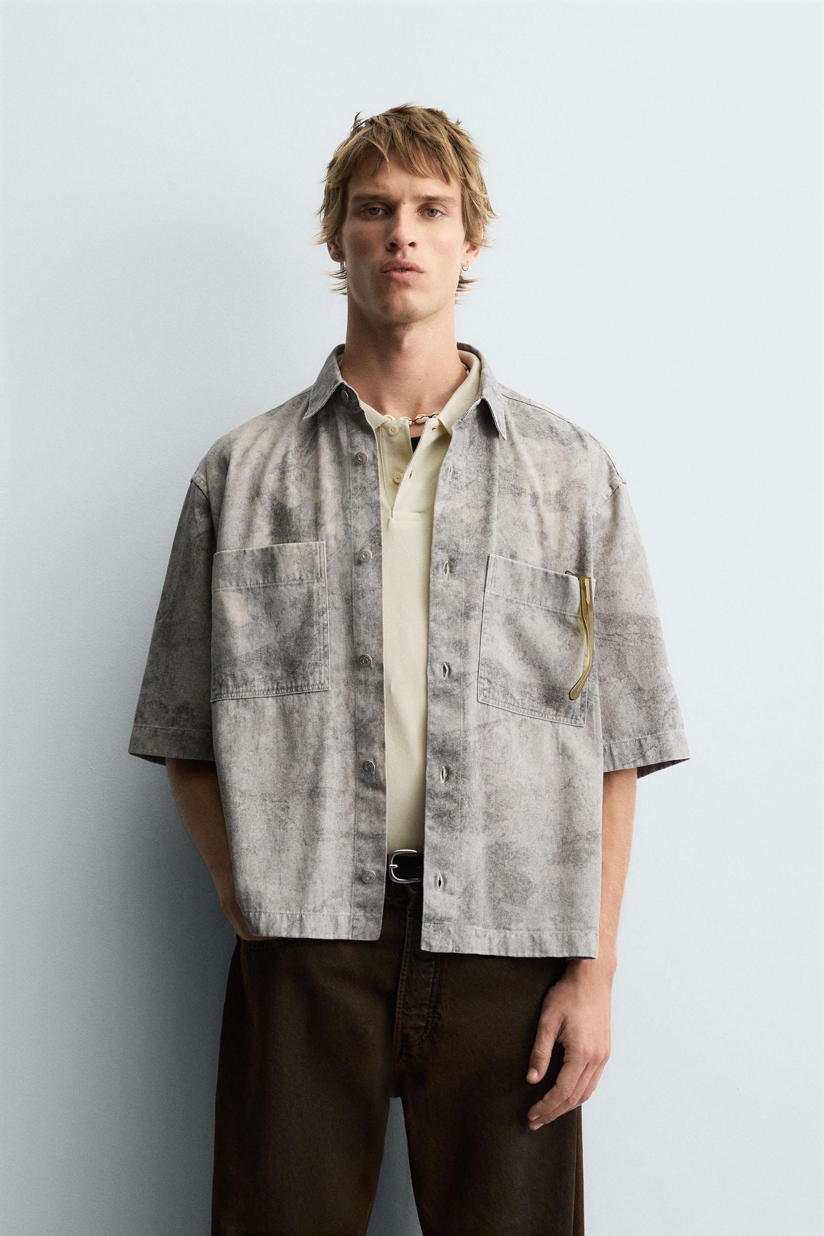 RELAXED FIT ABSTRACT PRINT SHIRT Product Image