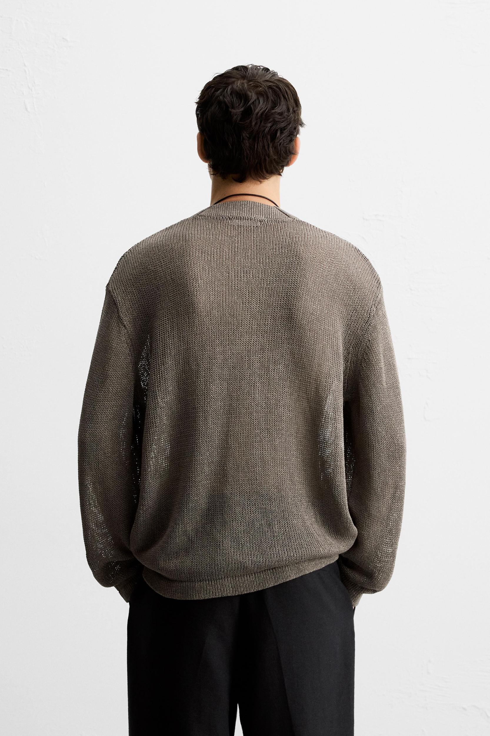 OPEN KNIT TEXTURED CARDIGAN Product Image