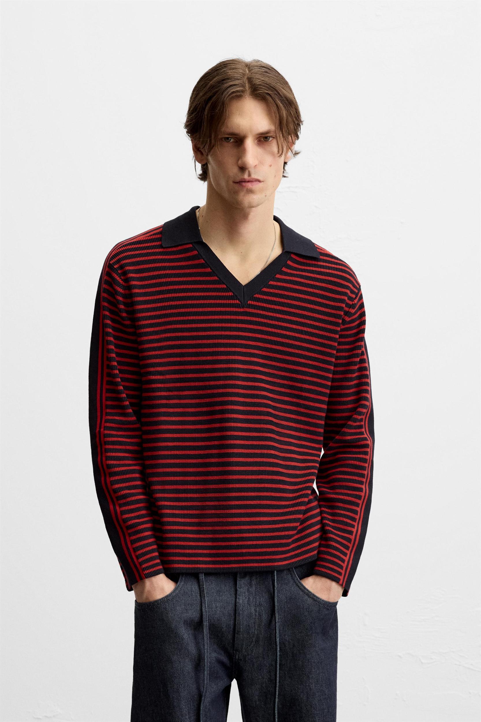 STRIPED KNIT POLO LIMITED EDITION Product Image