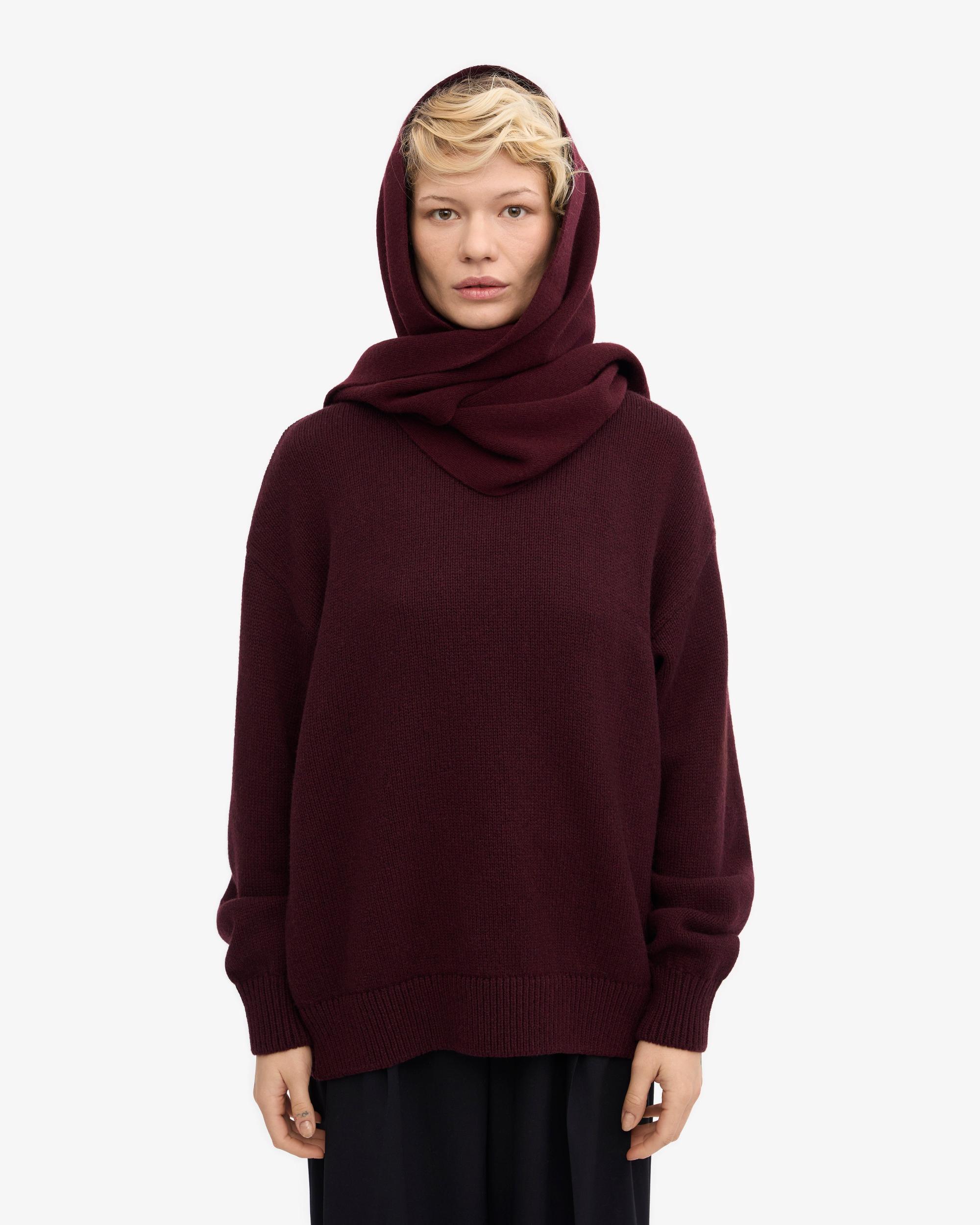 Merino Wool Scarf - Oxblood Red Product Image