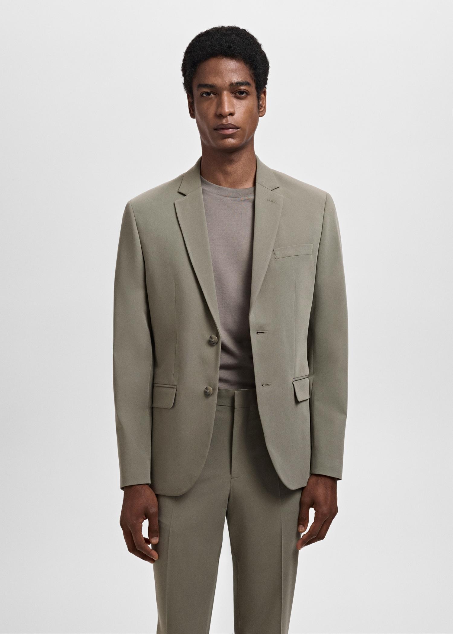 Super slim-fit suit jacket in stretch fabric - Men | MANGO USA Product Image
