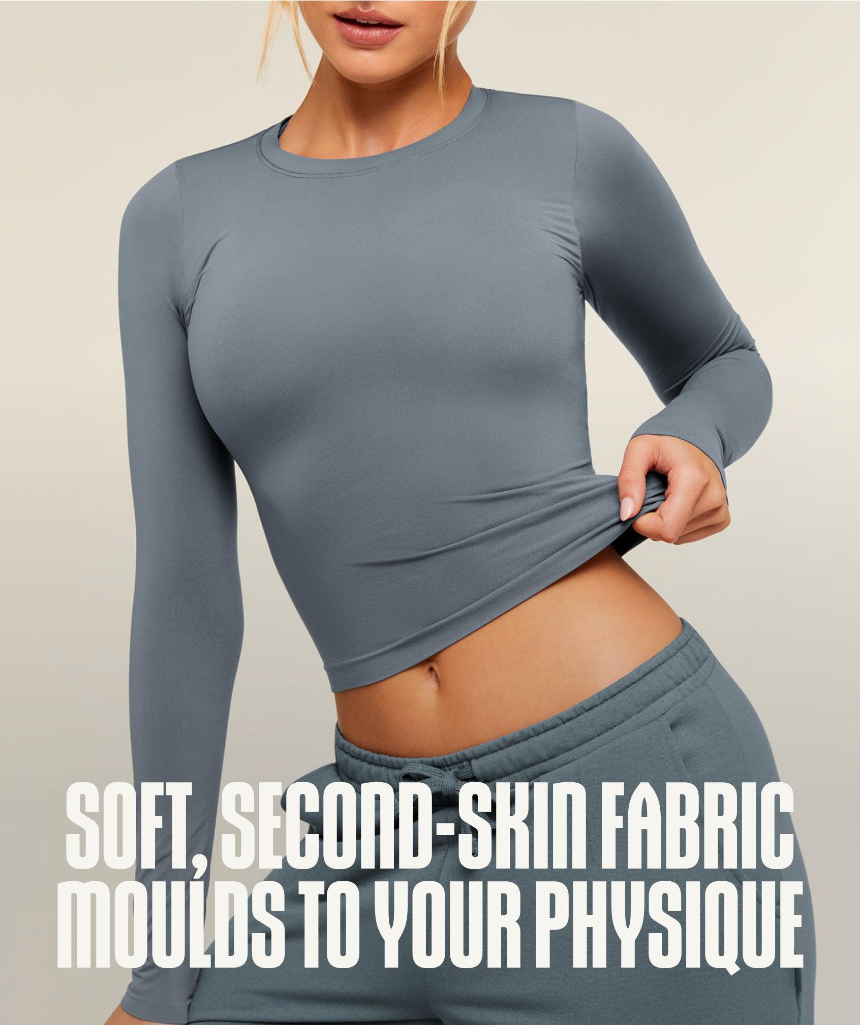 Gymshark FeatherForm Long Sleeve T-Shirt - Iron Blue Female Product Image