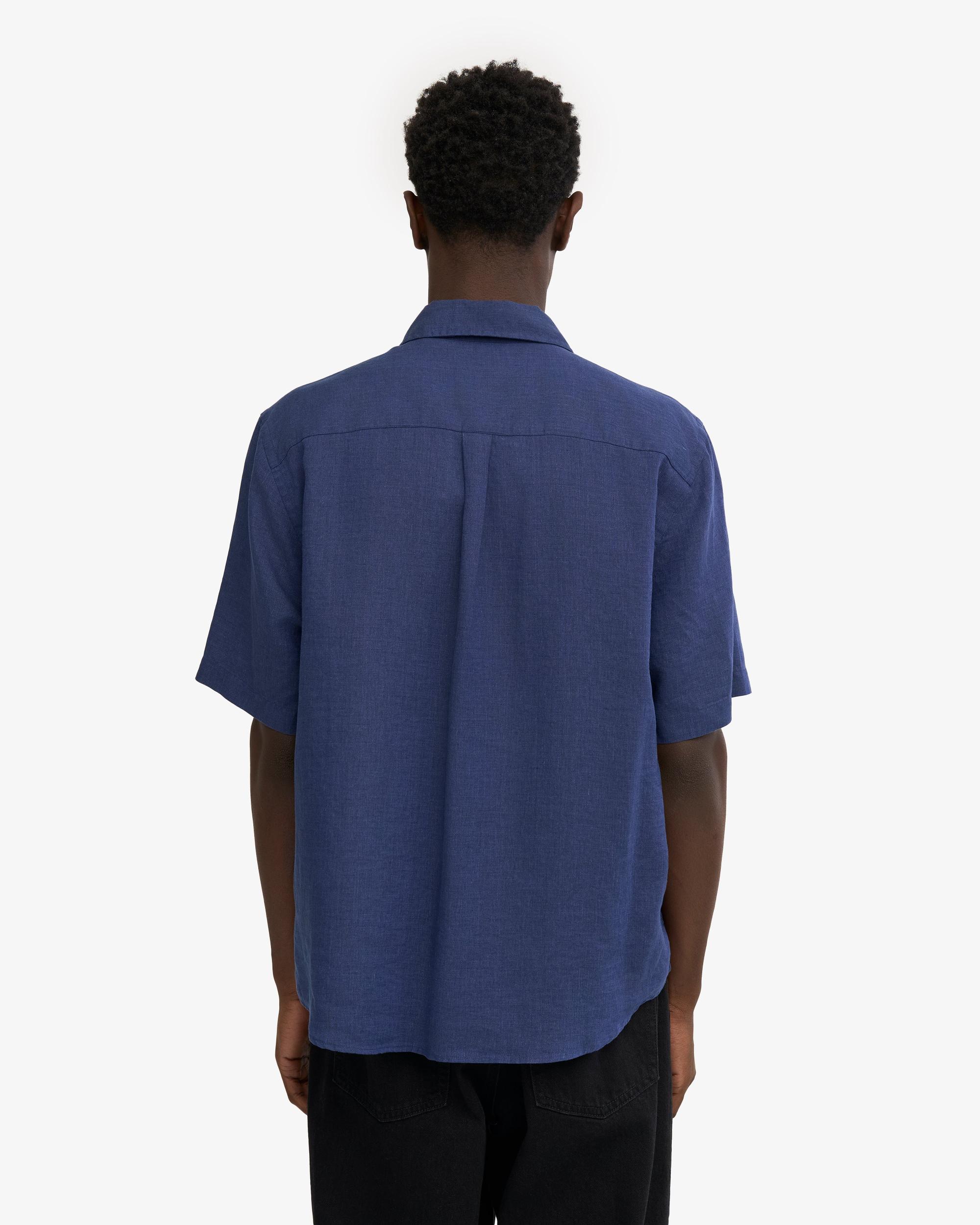 Linen SS Shirt - Marine Blue Product Image
