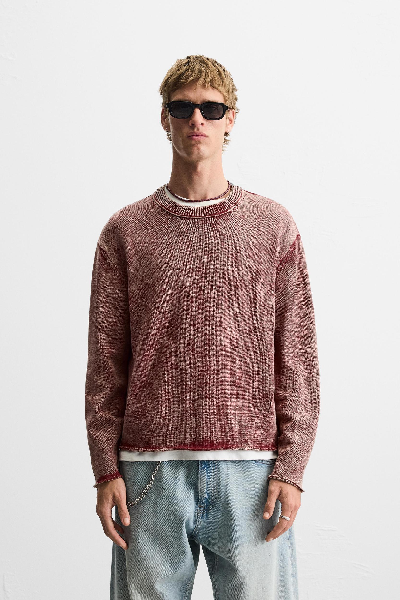 WASHED TEXTURED SWEATER Product Image