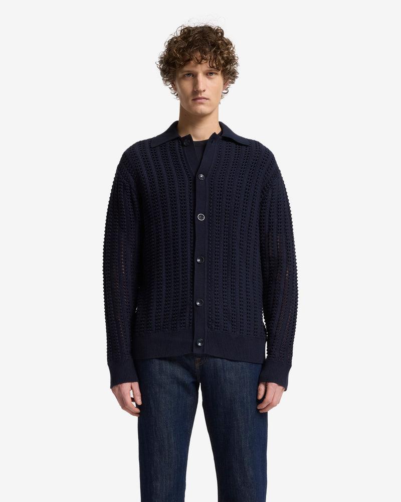 Crochet Knit Polo Product Image