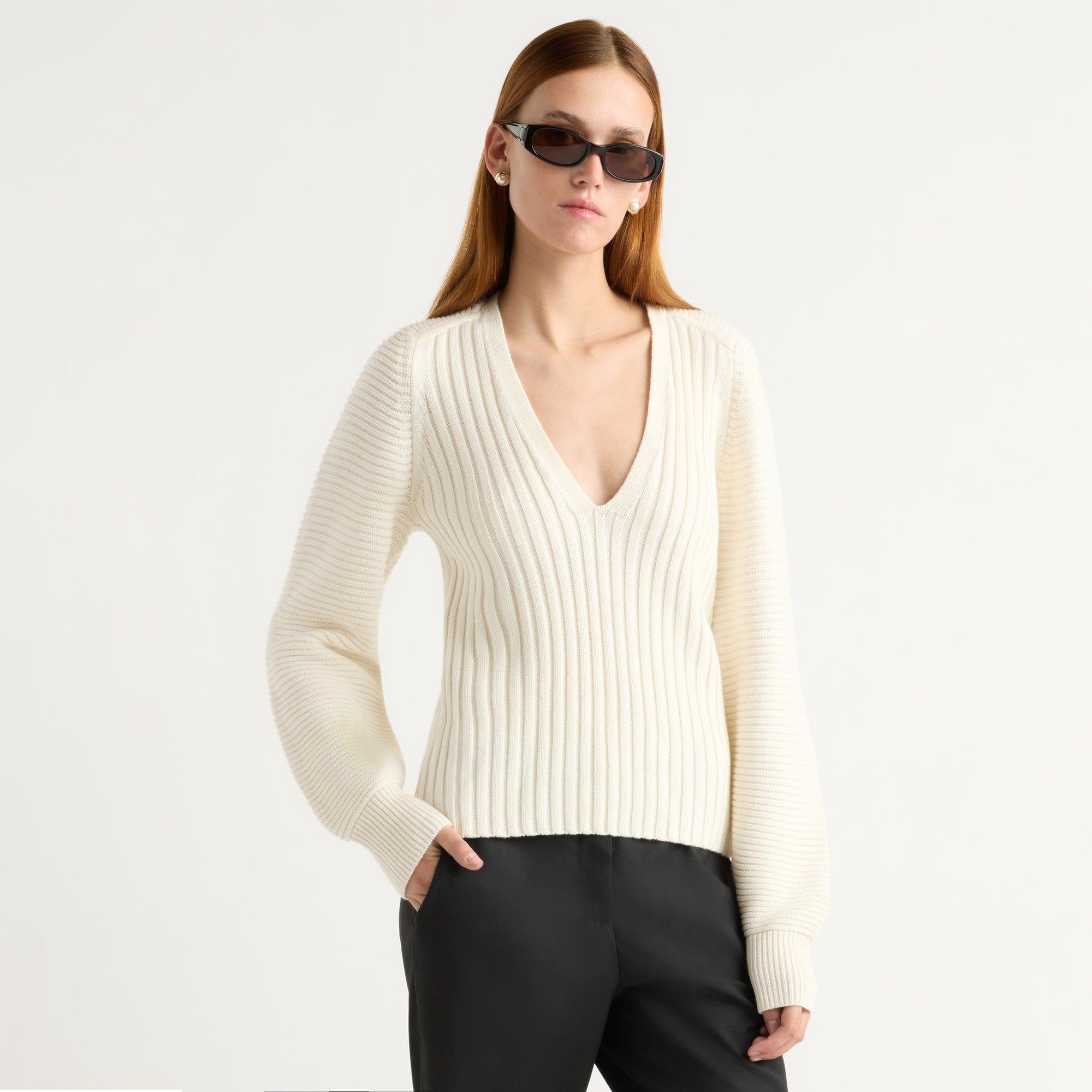 Sanne Ottoman-Knit V-Neck Sweater Product Image