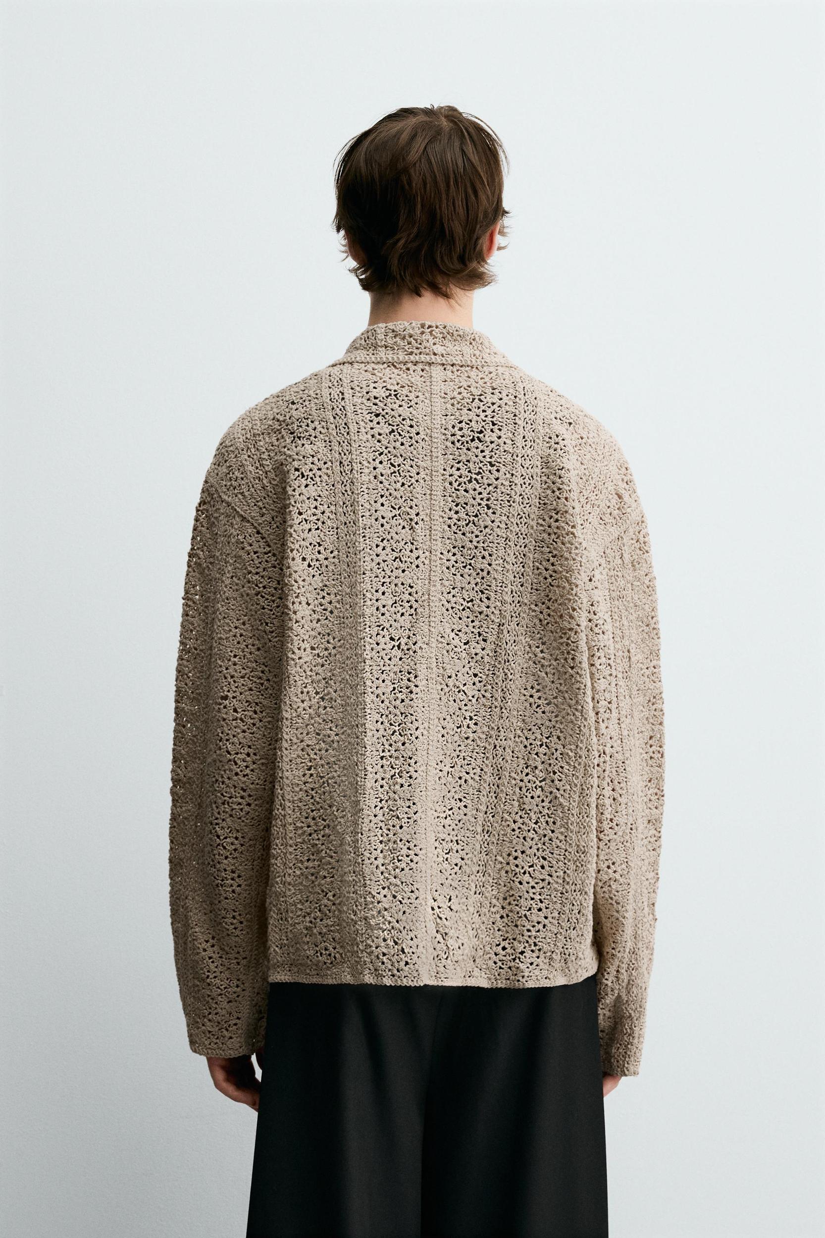 CROCHET TEXTURED OVERSHIRT Product Image