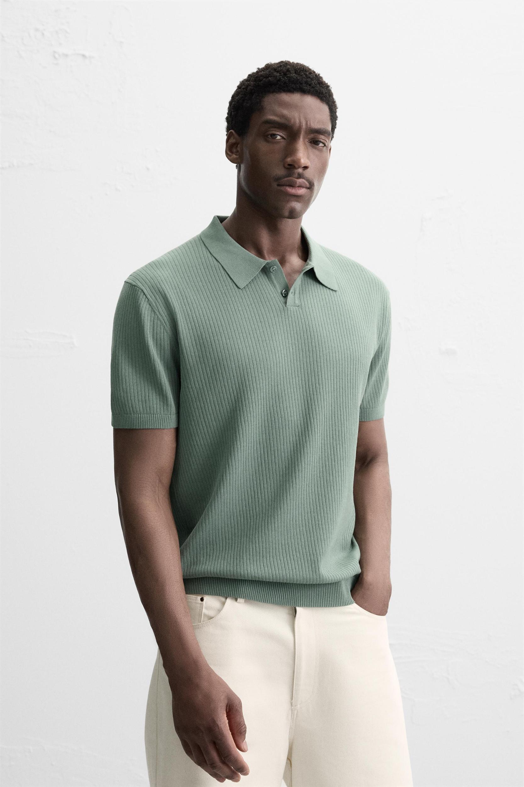 RIB KNIT POLO SHIRT Product Image