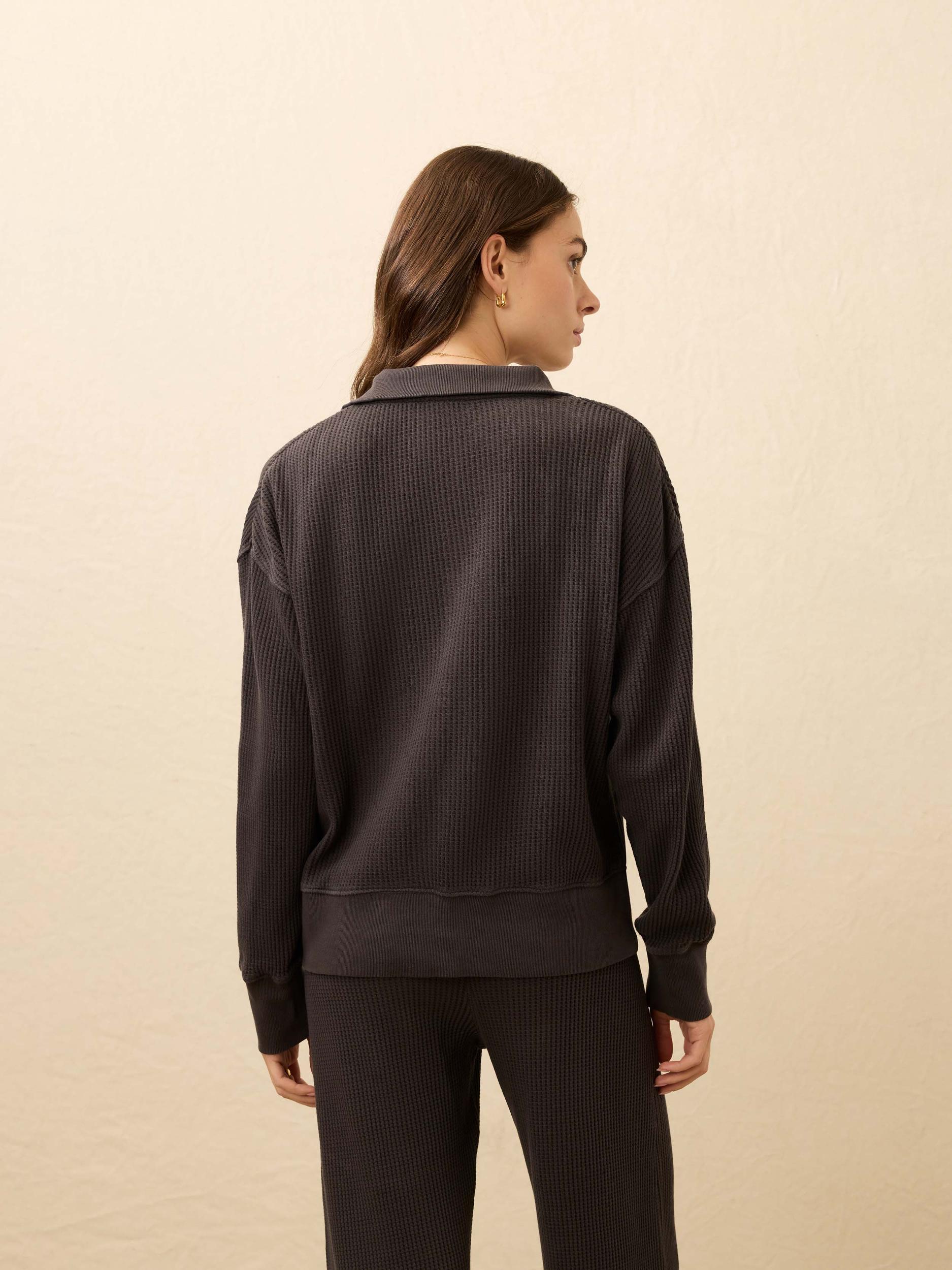 Après Waffle Henley - Washed Black Female Product Image