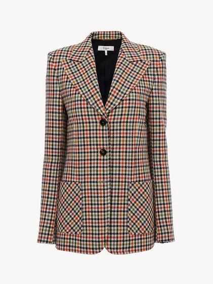 Tailored jacket in check wool Product Image