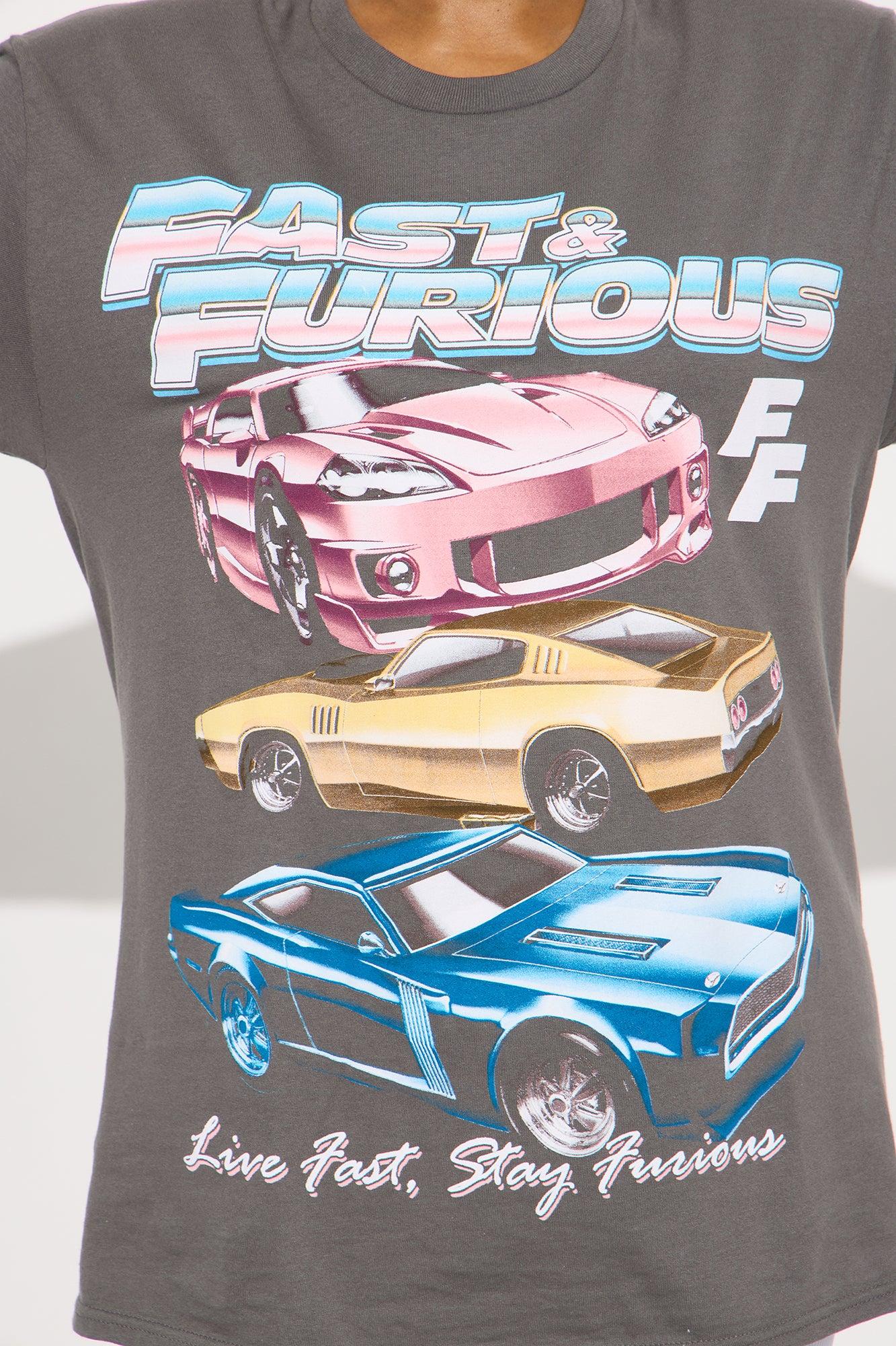 Fast And Furious Oversized Tee - Charcoal Female Product Image