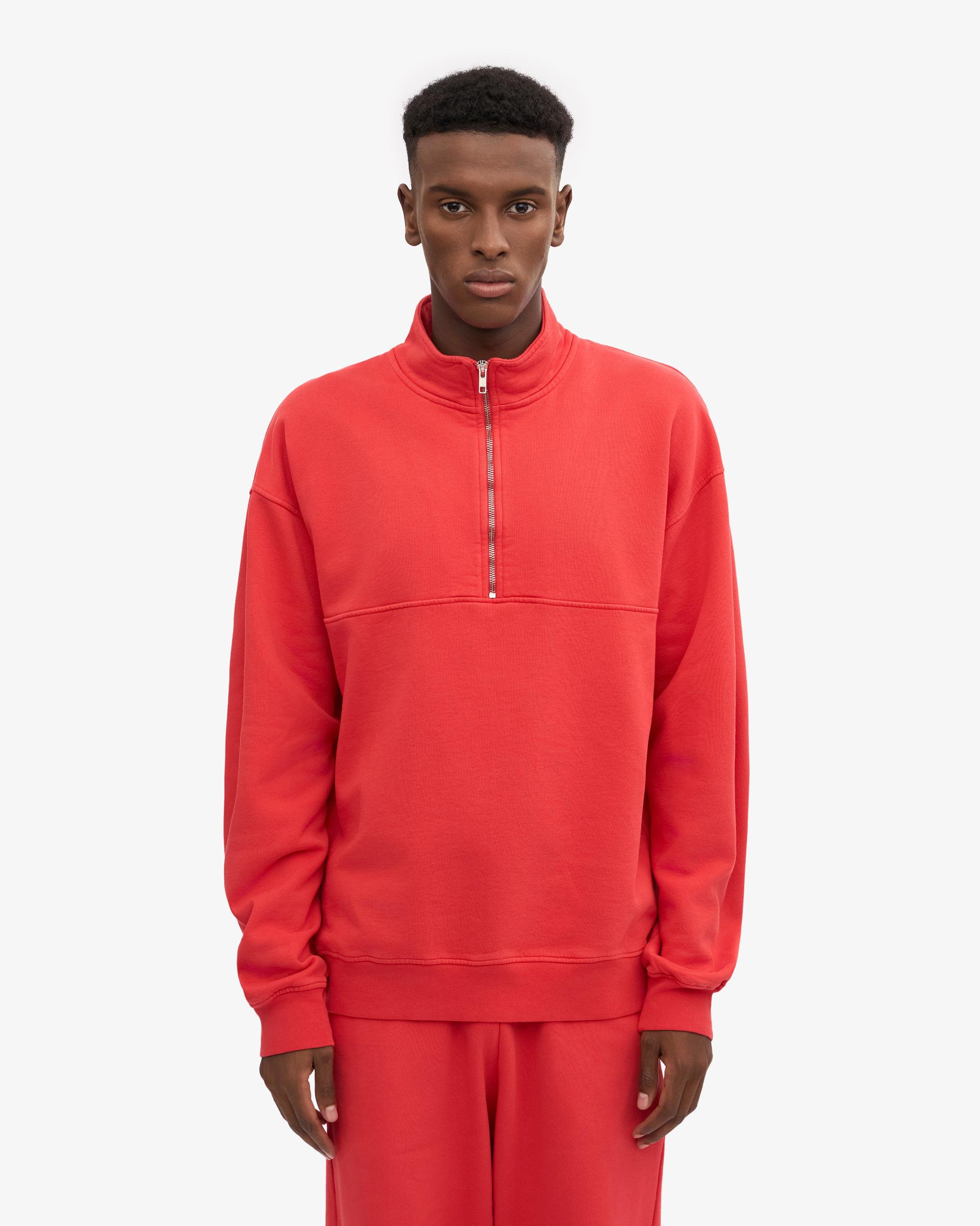 Organic Quarter Zip - Red Tangerine Product Image